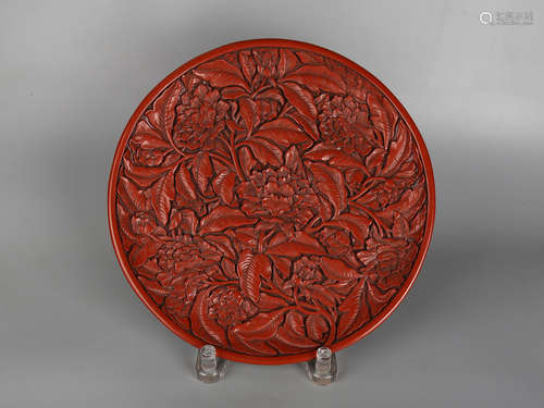 Chinese cinnabar charger.