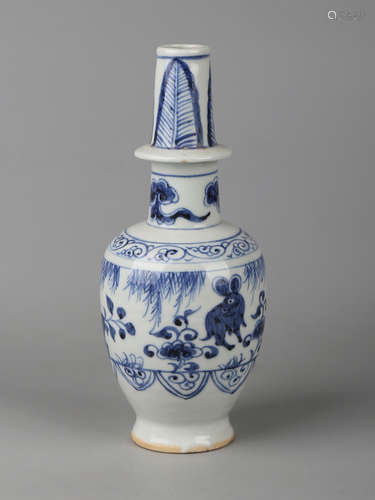 Chinese blue and white porcelain vase.