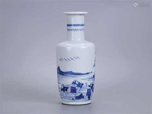 Chinese blue and white porcelain vase.