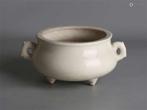 Chinese white glaze porcelain incense burner.