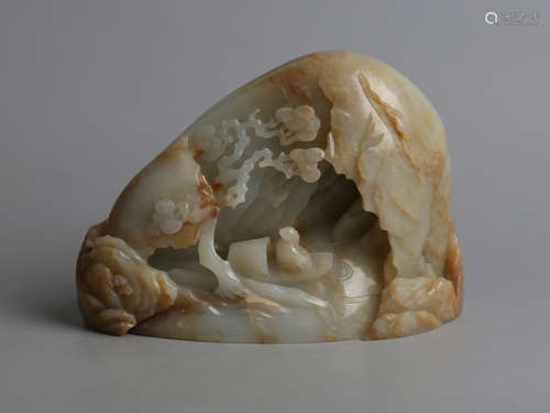 Chinese carved jade boulder.