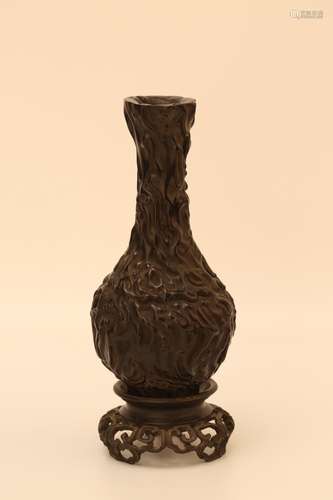 Chinese wood vase.