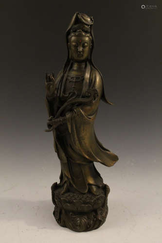 Chinese bronze Guanyin.