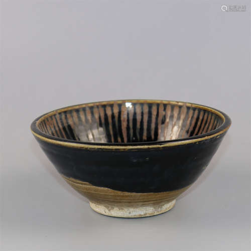 Chinese black glaze pottery bowl.