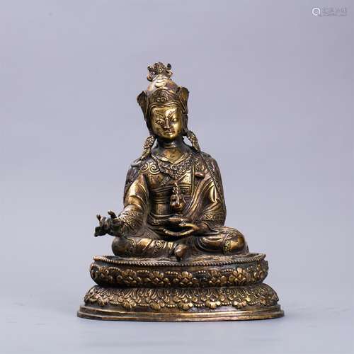 Chinese gilt bronze figure of Buddha.