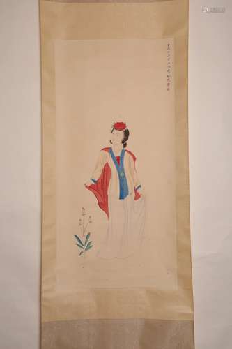 Chinese water color  painting on paper, attributed to Li Qui Jun.