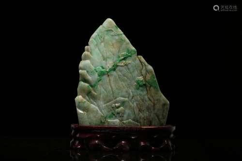 Chinese carved jadeite boulder.