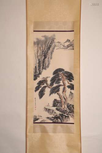 Chinese water color and ink painting on paper, attributed to Li Qiujun.