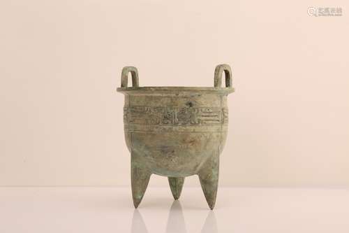 Chinese bronze tripod incense burner.