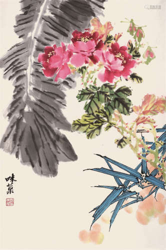 郭味蕖 花卉 立轴 纸本