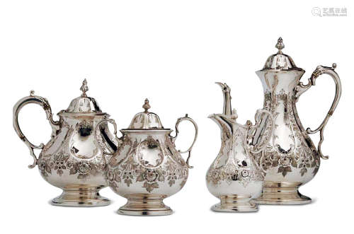 约1860年 镀银茶具四件套