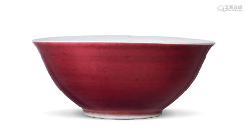 清康熙 霁红釉大碗