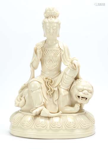 Blanc De Chine Guanyin Statue,Early 20th C.