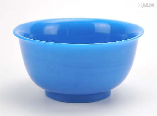 A Chinese Blue Glass Bowl, China Republic