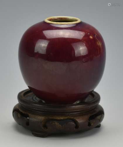 A Chinese Red Glazed Flambe Waterpot, 18th C.