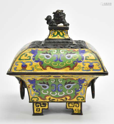 A Chinese Bronze Enamel Censer