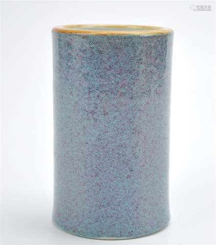 A Chinese LuJun Glazed Brushpot,19th C.