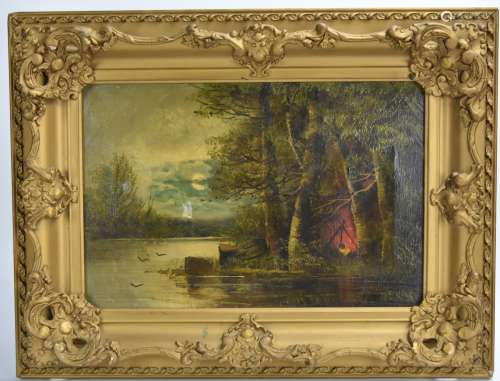 Gilt Framed Oil on Canvas, Mary Elizabeth King