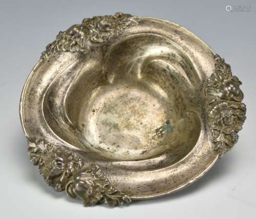 A Grooved Floral Sterling Silver Ashtray