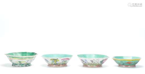 Four Chinese Famille Rose Bowls,20th C.