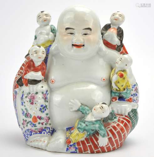 Chinese Famille Rose Budda Statue, Republic Period