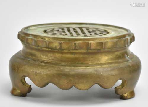 Large Chinese Gilt Bronze Censer Stand, Qing D.