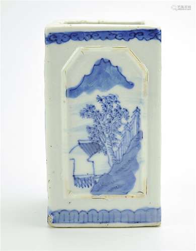 A Blue and White Brushpot w/ Branches,19th C.