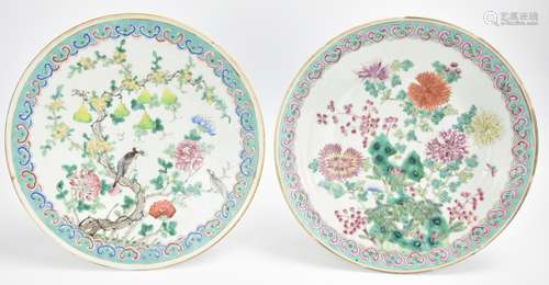 Pair of Chinese Famille Rose Plates,19th C.