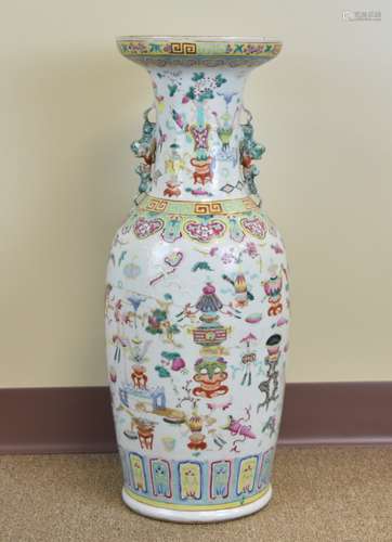 Large Chinese Famile Rose Vase,19th C.