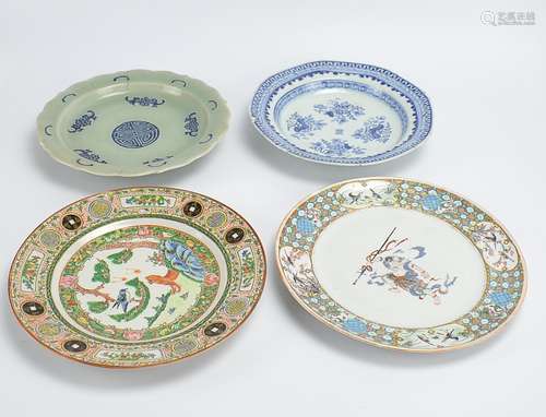 Four Chinese Porcelain Plates,19th C.