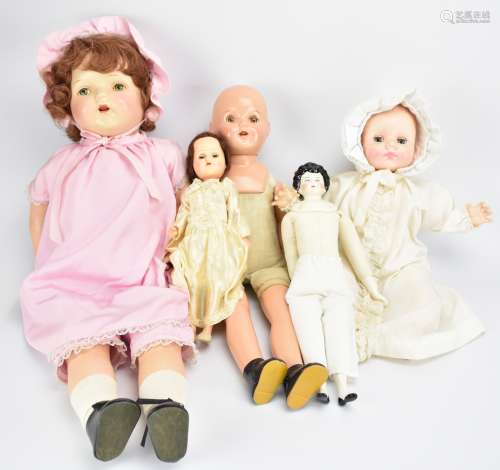 Group of 5 Composition Dolls Inc: Effanbee