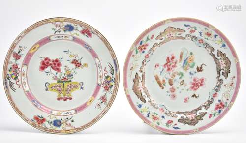 Two Chinese Famille Rose Plates,18th C.