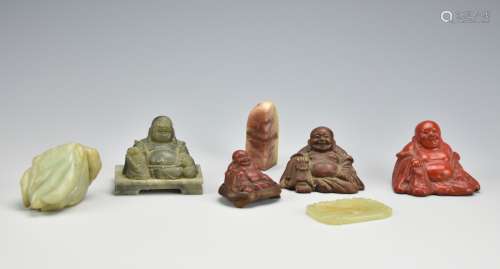 (7)Group of Jade ,Lacquer,Wood Budda,Shoushan Seal