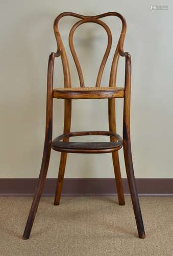 Thonet of Austria Oak & Cane Highchair