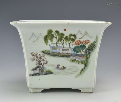 Chinese Famille Rose Bonsai Planter, 19th C.