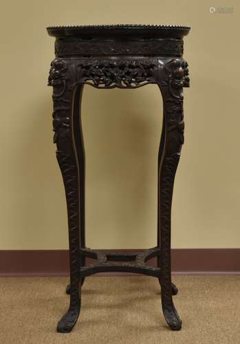 Chinese Hongmu Stand w/Marble, ROC Period