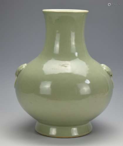 Chinese Celadon Glazed Hu-Shaped Vase,18th C.