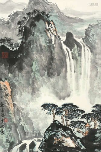 罗步臻(b.1943) 飞瀑图