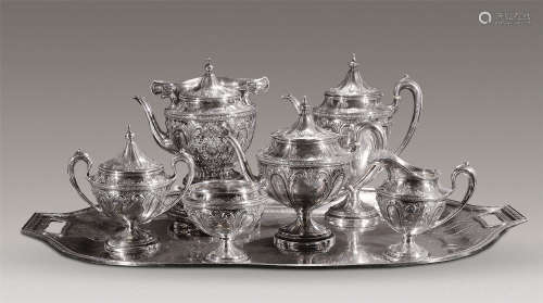 19世纪 纯银咖啡具 （七件套）