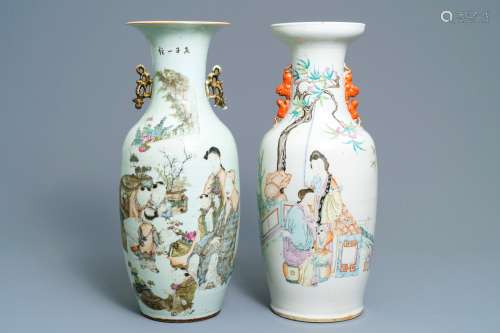 Two Chinese qianjiang cai vases, 19/20th C.