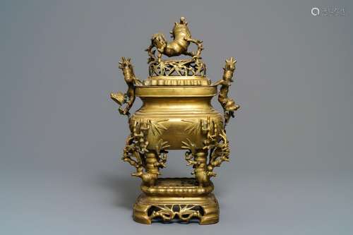 A large Chinese bronze incense burner for the Vietnamese market, 19th C.