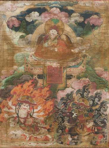 A 'Padmasambhava' thangka, Tibet, 18/19th C.