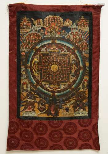 A 'mandala' thangka, Nepal or Tibet, 19/20th C.