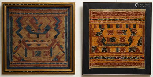 Two ritual Tampan textile fragments, Lampung region, Indonesia, 19th C.