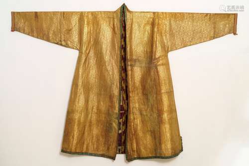 An Ottoman ikat silk and gold brocade chapan coat, Dagestan or Uzbekistan, 19th C.