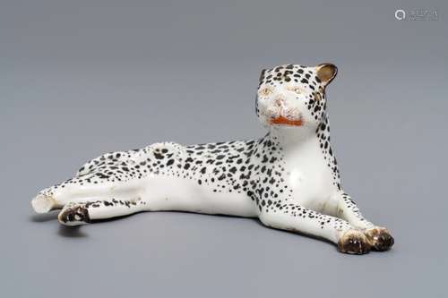 A Meissen porcelain model of a leopard, Germany, 19th C.