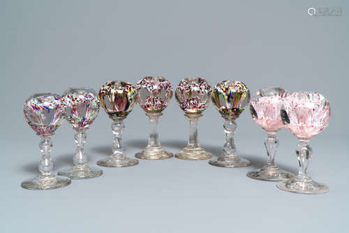 Eight glass paperweights, France, 18/19th C.