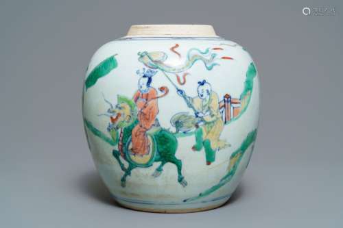 A Chinese doucai ginger jar, prob. Kangxi/Yongzheng