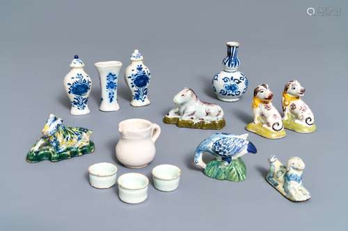 A collection of Dutch Delft miniatures, 18th C.