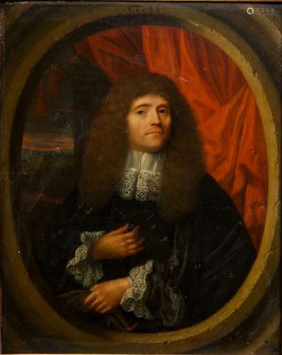 Leermans, Pieter (Dutch school, 1635-1706): Portrait of a man, oil on panel